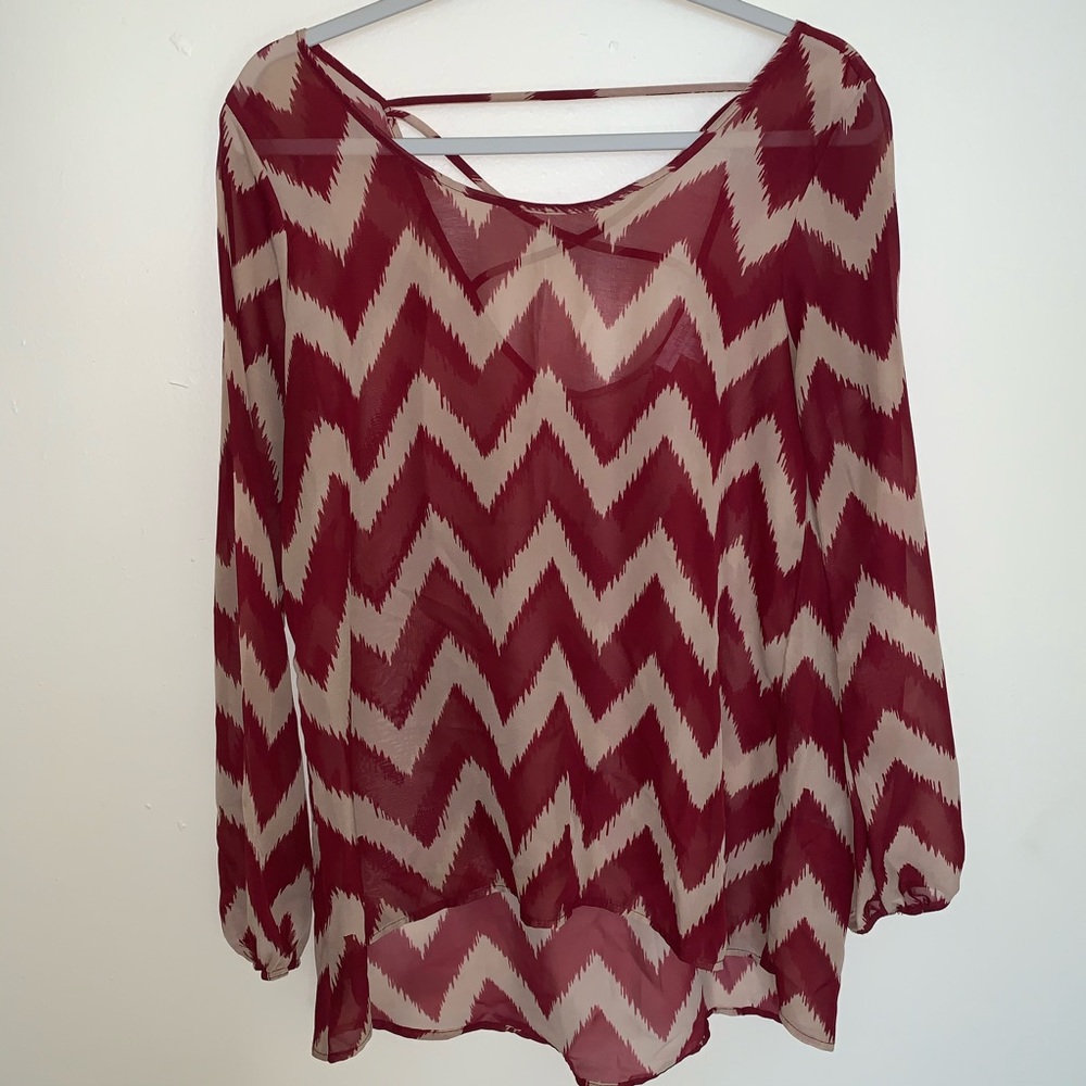 Charming Charlie Sheer Chevron Tunic - Picture 2 of 7